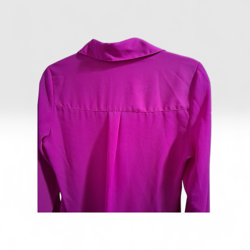 Express Portofino Dark Pink Button Up Blouse Womens Size XS Petite - Picture 6 of 8
